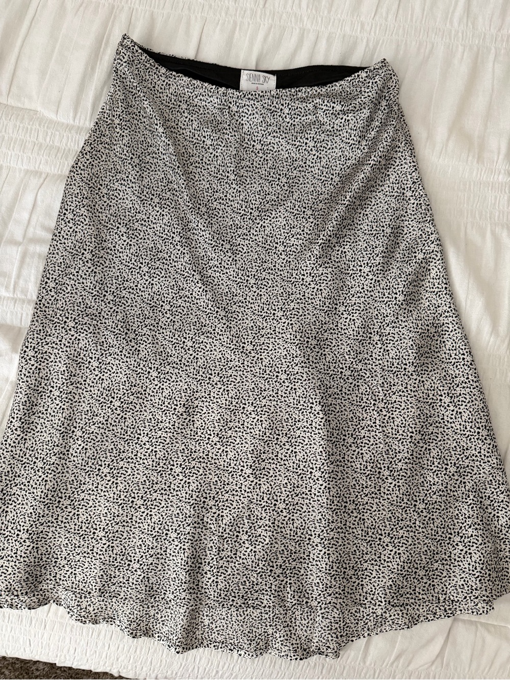 Sienna Sky Black and White A-Line Printed Skirt